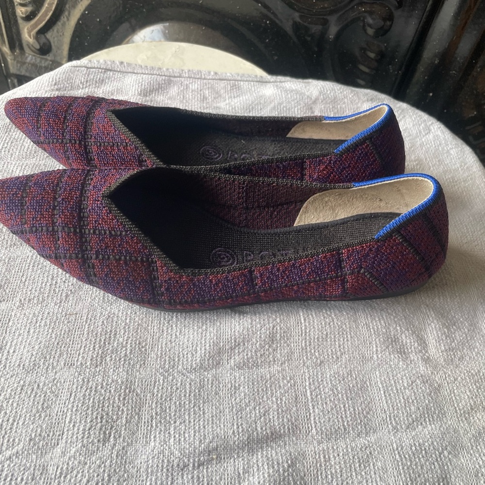💎Rothy's Plaid Flats in Purple and Blue 2020 Limited Edition. No box - Picture 16 of 16